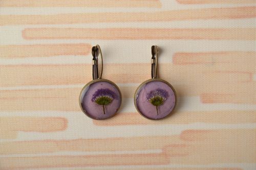 Dangle earrings with natural flowers - MADEheart.com