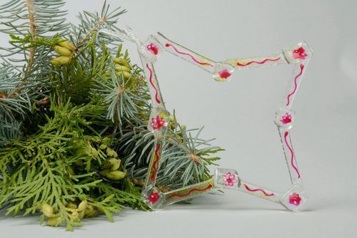 New Years decoration Star glass fusing - MADEheart.com
