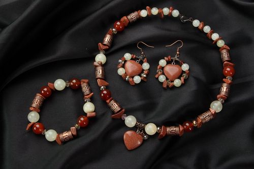 Ensemble de bijoux en pierres naturelles Coeur de lautomne - MADEheart.com