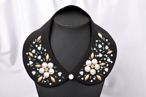 Handmade unusual cute collar stylish necklace collar elegant black collar - MADEheart.com