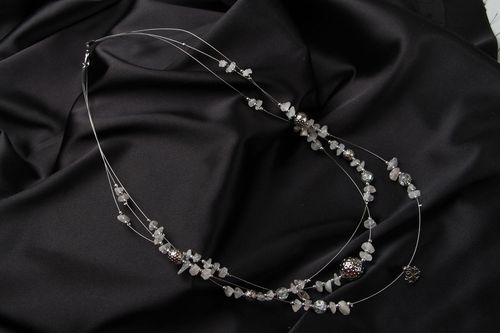 Collier avec quartz Ambiance de Noël - MADEheart.com