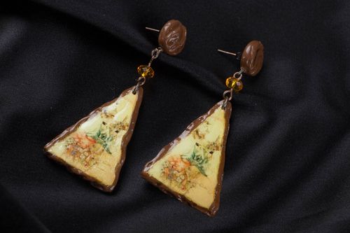 Brincos de argila de polímero artesanais O espírito da floresta - MADEheart.com