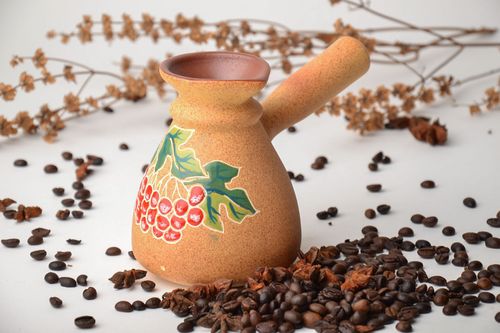 Cezve en terre cuite peint fait main - MADEheart.com