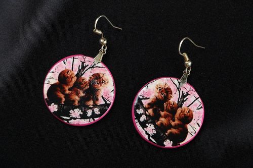Round polymer clay earrings - MADEheart.com