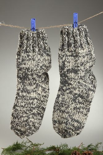 Носки ручной работы шерстяные носки серые симпатичные женские носки короткие - MADEheart.com