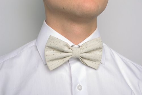White suit bow tie - MADEheart.com