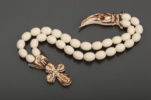 Handmade beaded rosary for praying present for believer religious items - MADEheart.com