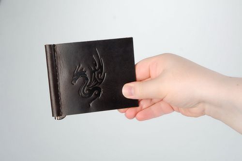 Leather money clamp - MADEheart.com