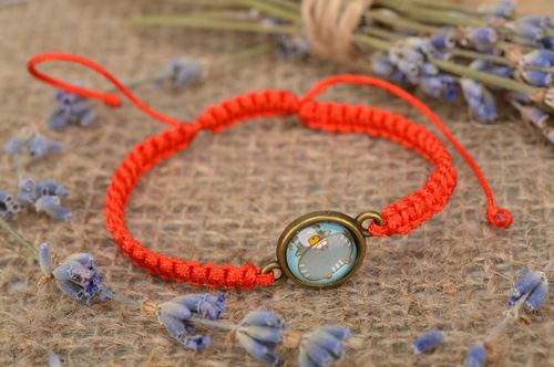Pulsera artesanal trenzada con cuenta accesorio para mujer regalo original - MADEheart.com