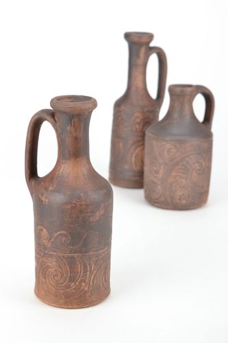Clay bottle with handle - MADEheart.com