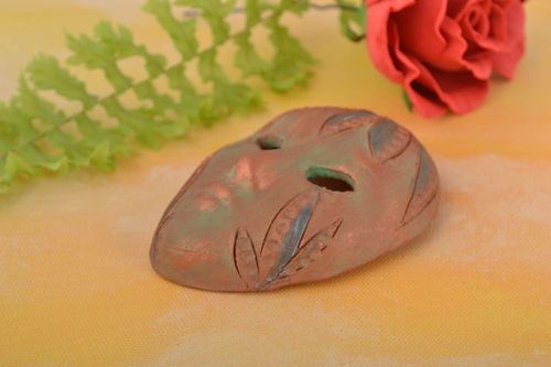 Designer Keramik Kühlschrankmagnet Maske handgemacht originell für Dekor - MADEheart.com