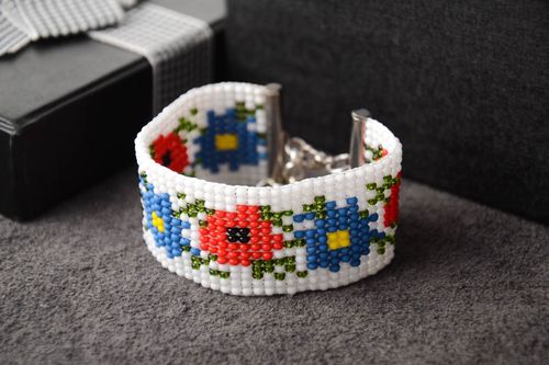 Handmade bright ethnic jewelry unusual wide bracelet female fashion bracelet - MADEheart.com