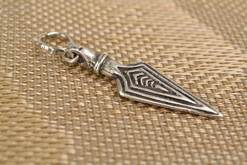 Metal pendant in the shape of dagger - MADEheart.com