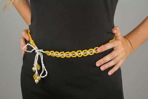 Macrame belt Yellow - MADEheart.com