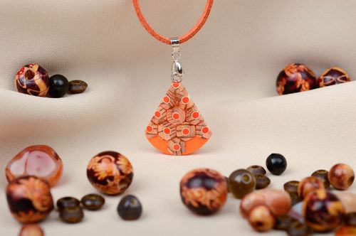 Handmade pendant designer accessory gift ideas wooden jewelry gift for her - MADEheart.com