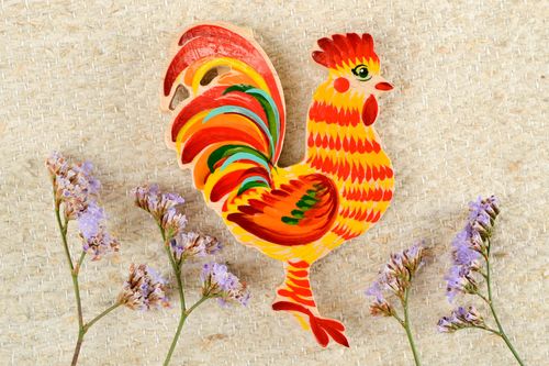Handmade Kühlschrank Magnet greller Hahn Deko für die Küche Wohn Accessoire - MADEheart.com