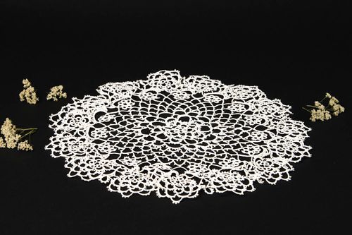 Servilleta tejida hecha a mano de algodón elemento decorativo decoración de casa - MADEheart.com