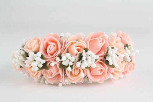 Headband with pink flowers - MADEheart.com