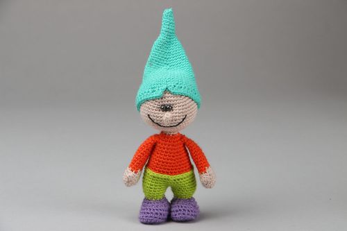 Doudou tricoté de fantaisie fait main Nain  - MADEheart.com