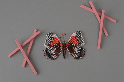 Handmade fridge magnet beaded butterfly decorating ideas for kitchen interior - MADEheart.com