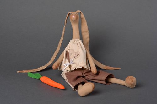 Игрушка животное ручной работы подарок ребенку мягкая игрушка в виде зайчика - MADEheart.com