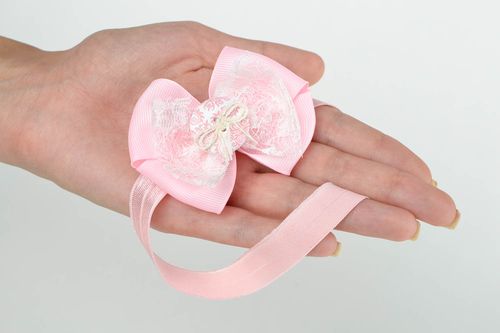 Handmade hair accessories designer pink headband stylish female present - MADEheart.com
