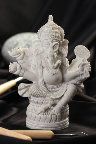 Handmade Ganesha Figur kleine Dekofigur Haus Dekoration Rohling zum Bemalen - MADEheart.com