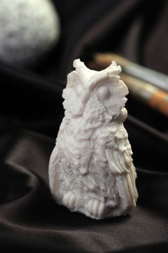 Figurine à peindre Petite statuette fait main hibou blanc design Déco intérieur - MADEheart.com