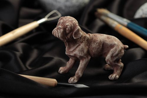 Handmade französische Bulldogge Figur dekorative Statuette für Wohnzimmer Deko - MADEheart.com