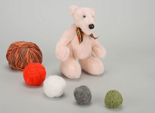 Soft toy Pink bear - MADEheart.com