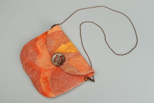 Bag made of felted wool Tangerine - MADEheart.com