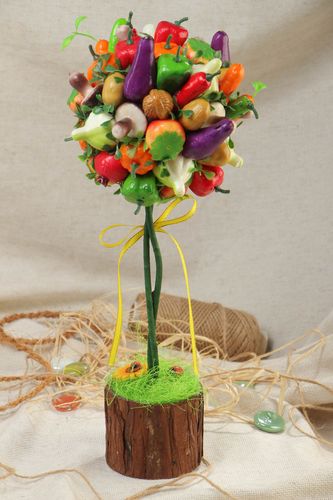 Handmade decorative bright topiary tree with fruit and vegetables for table decor - MADEheart.com
