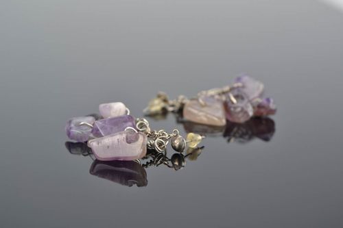 Brincos artesaanis de pedras naturais Aurora boreal - MADEheart.com