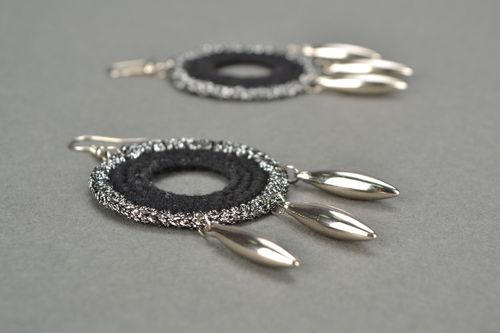 Round earrings with charms - MADEheart.com