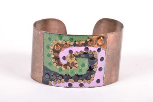 Copper Bracelet Made Using Hot Enamel Technique - MADEheart.com