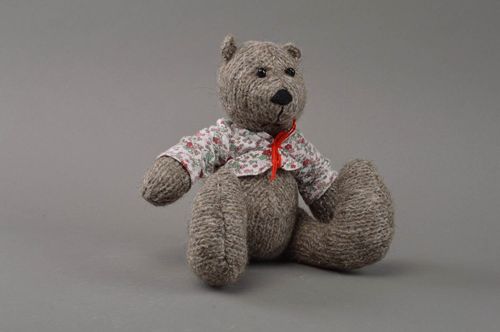 Childrens handmade unusual soft toy crocheted of wool Bear interior decor - MADEheart.com