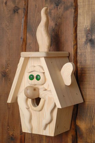 Handmade wooden birdhouse Fire Keeper - MADEheart.com