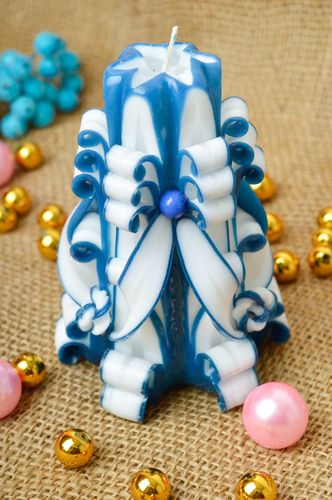 Vela de parafina artesanal elemento decorativo regalo original para Navidad - MADEheart.com