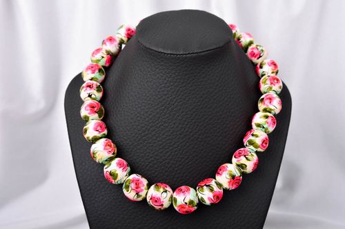 Handmade jewelry bead necklace ceramic jewelry fashion accessories gifts for her - MADEheart.com