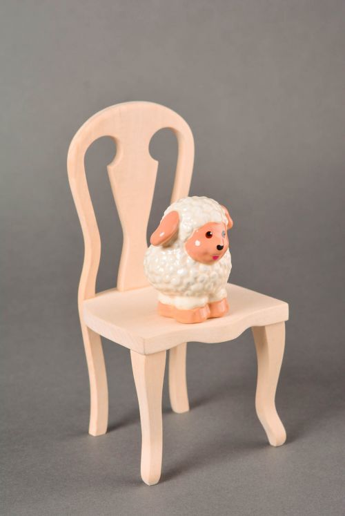 Statuetta in gesso fatta a mano figurina decorativa bella pecorella bianca - MADEheart.com