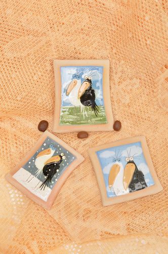 Magnets frigo fait main Aimants frigo 3 articles Décoration cuisine Famille - MADEheart.com