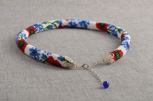 Collana tubolare di perline fatta a mano accessorio bello da donna idee regalo - MADEheart.com