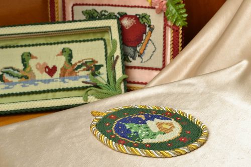 Tableau à motif de Noël technique de macramé - MADEheart.com