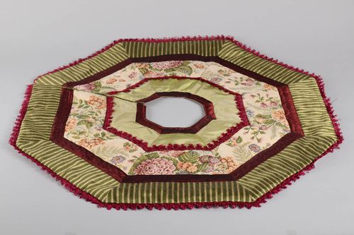 Tour de sapin fait main Tapis sapin en tissu naturel Déco Noël originale - MADEheart.com