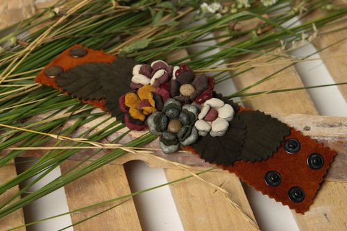 Bracciale in pelle fatto a mano accessorio originale bigiotteria da donna - MADEheart.com