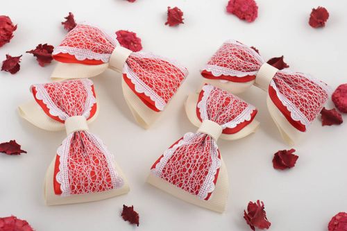 Fermagli per capelli fatti a mano di nastri accessori da donna dautore 4 pz - MADEheart.com