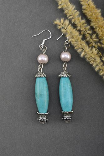 Orecchini di pietre naturali fatti a mano accessorio originale bello da donna - MADEheart.com