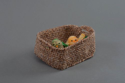 Beautiful handmade designer crochet basket for various small things and toys - MADEheart.com