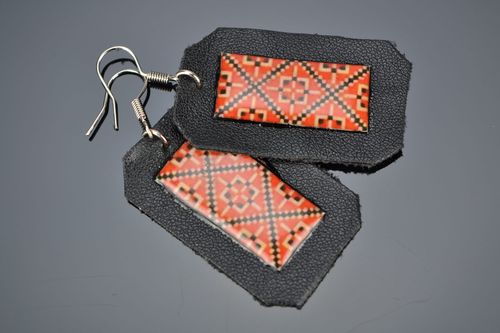 Long leather earrings - MADEheart.com