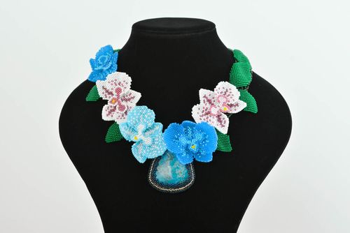 Collar de abalorios hecho a mano original bisutería de moda accesorio para mujer - MADEheart.com